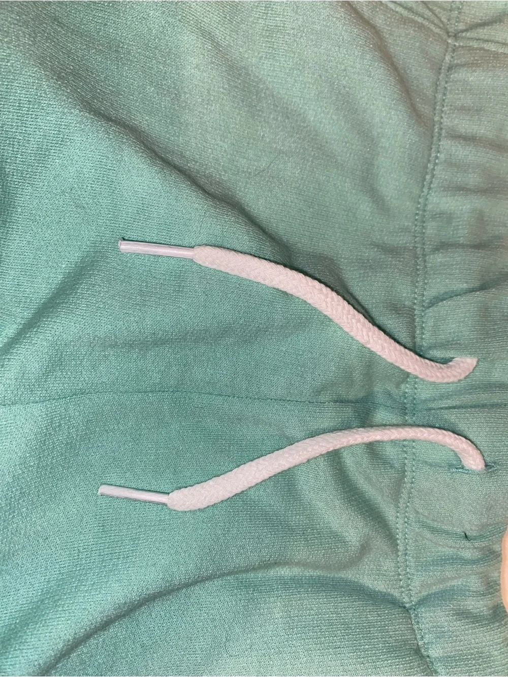 Girls old navy Light Teal Drawstring Lounge Shorts with White Trim